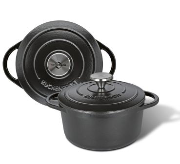 Provence - Guss - Bratentopf rund classic black